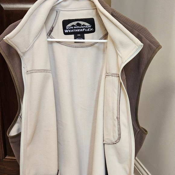 Sun Mountain Men's Weatherflex Ribbed Vest, Khaki/Tan/White, Sz XXL - Picture 7 of 16